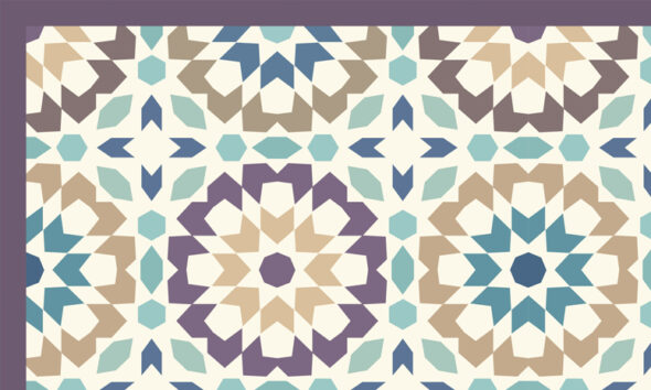 Verona Blue& Gray Vinyl Floor Mat, Oriental Moroccan Design, Area Rug,  Bathroom Mat, Waterproof, Kitchen Mat, Easy Clean, Custom Size 104 